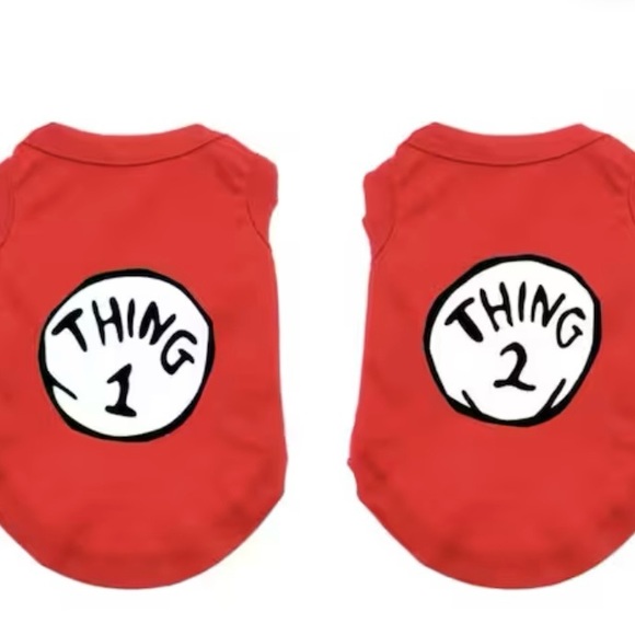 Thing 1 Thing 2 Dr. Seuss pet costume dog or cat - Picture 4 of 8
